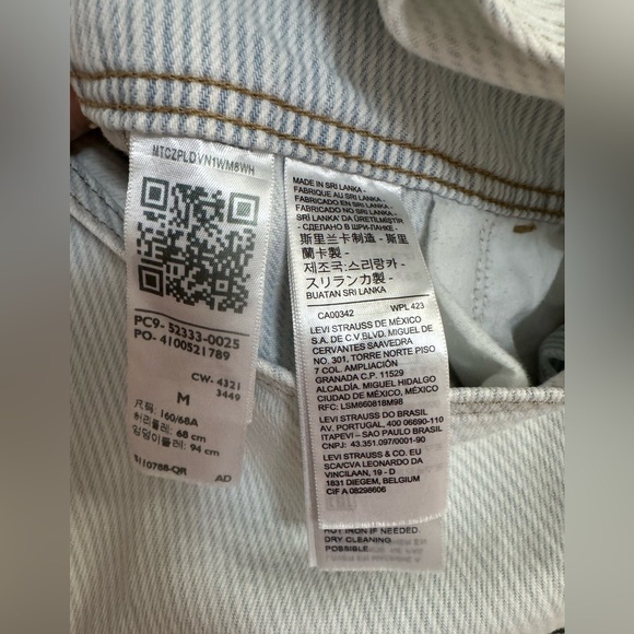 Levi’s Two Horse Brand Striped Denim Short Overalls - Size M - Picture 8 of 13